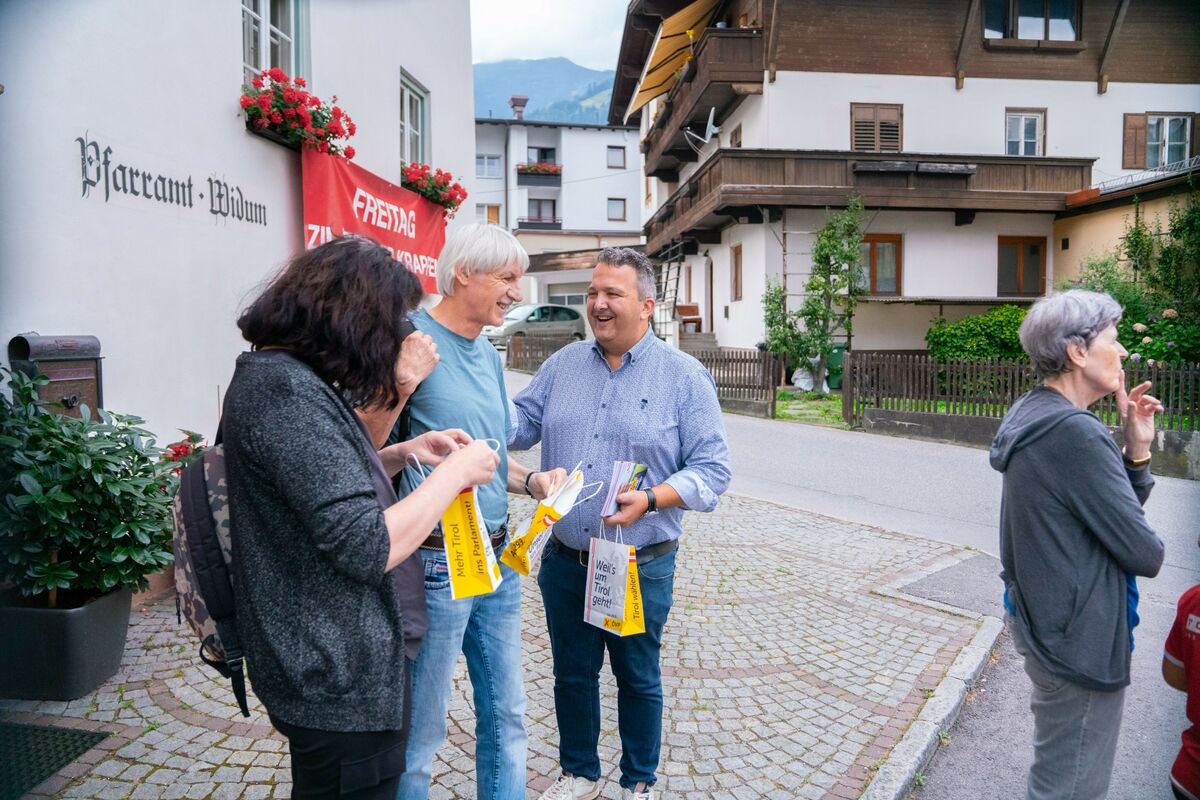 Klaus Mair im Wahlkampf